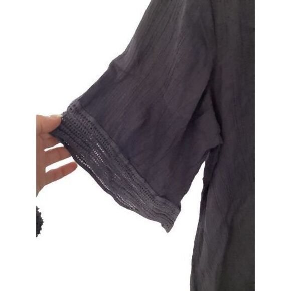 ATHLETA Mariana Tunic Swim Cover Up Sz M Gray Crochet 100% Cotton - Picture 5 of 9
